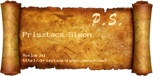 Prisztacs Simon névjegykártya